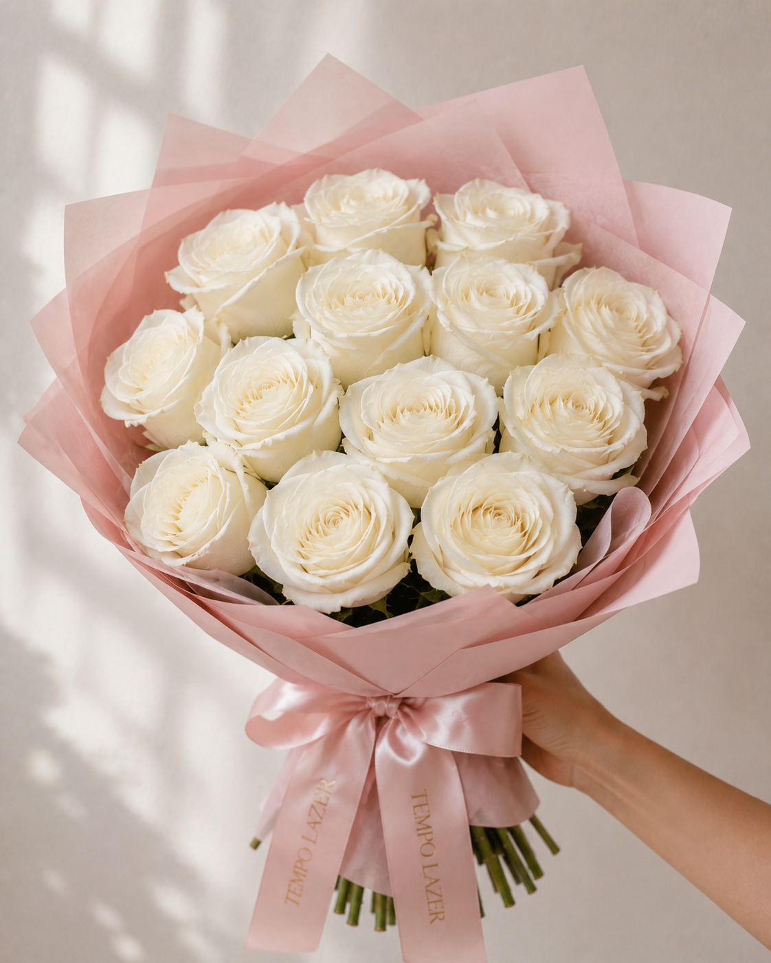 35 White Roses - Shop 35 White Roses, a premium Bouquet from Tempo Lazer Flowers Studio. | Tempo Lazer Flowers Studio, Washington DC florist