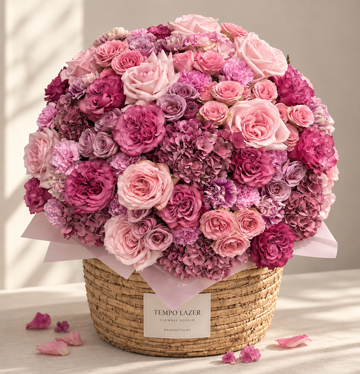 Bloom Basket – Luxury Pink & Purple Flower Arrangement