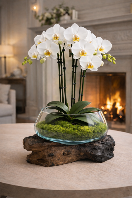 Orchid Presence — Classic - luxury floral arrangement for delivery in Washington DC | Tempo Lazer Flowers Studio, Washington DC florist