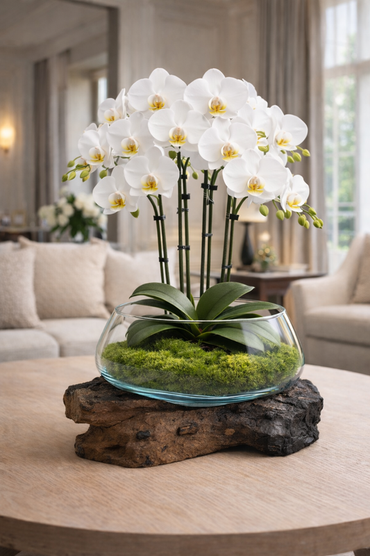 Orchid Presence — Statement - luxury floral arrangement for delivery in Washington DC | Tempo Lazer Flowers Studio, Washington DC florist