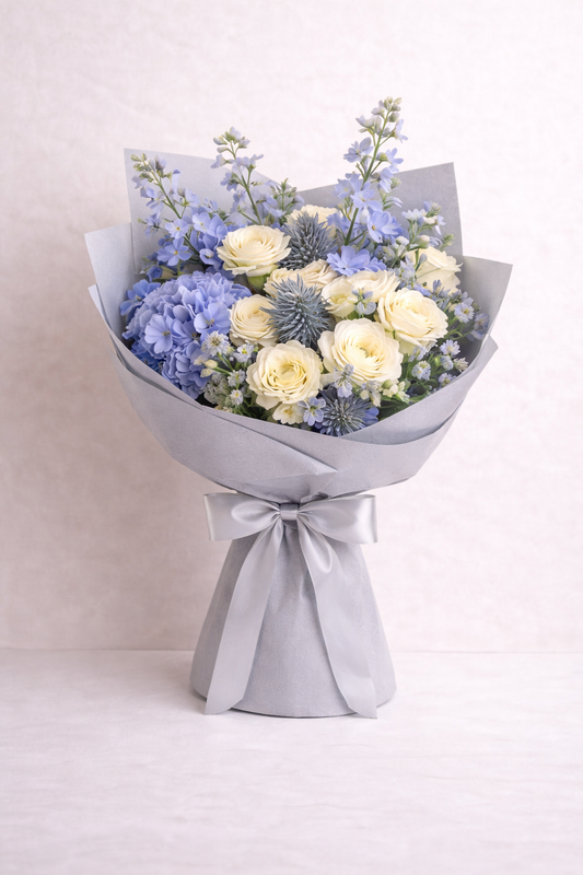 Capitol Hill Blue Grace - luxury floral arrangement for delivery in Washington DC | Tempo Lazer Flowers Studio, Washington DC florist