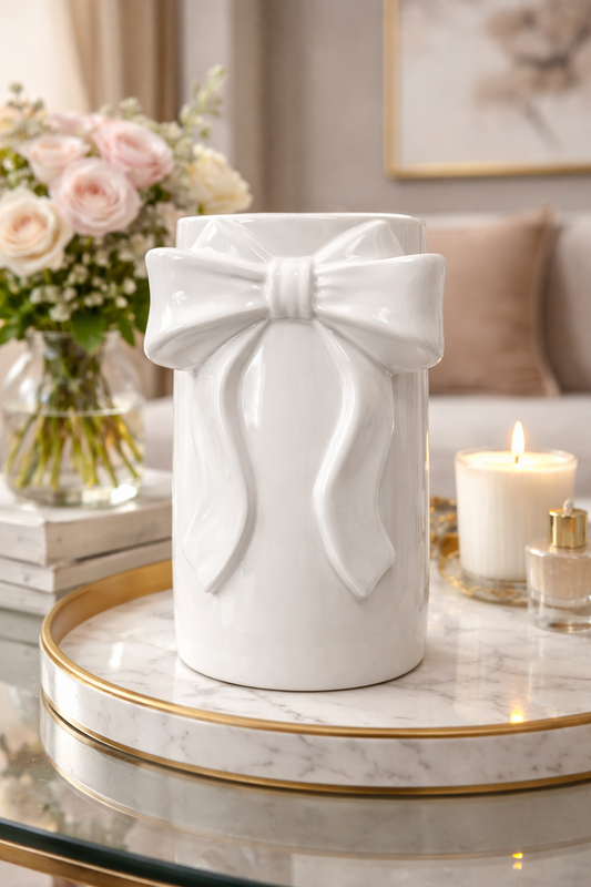 Bow Ceramic Vase - luxury floral arrangement for delivery in Washington DC | Tempo Lazer Flowers Studio, Washington DC florist