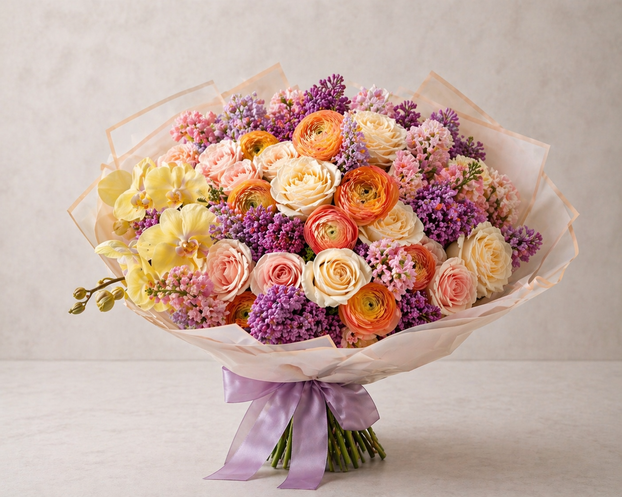 Pet-Friendly Blush Garden — Cat-Safe Bouquet - luxury floral arrangement for delivery in Washington DC | Tempo Lazer Flowers Studio, Washington DC florist