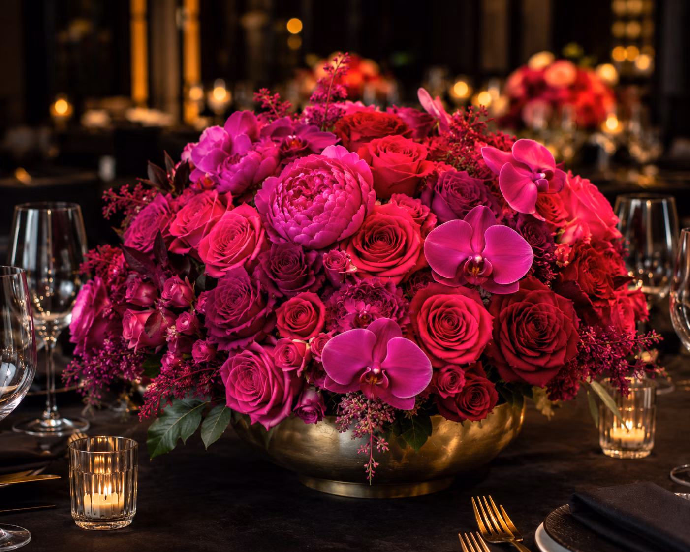 Bold Magenta Statement - Bold Magenta Statement: چیدمان · Tempo Lazer Flowers Studio. | Tempo Lazer Flowers Studio, Washington DC florist