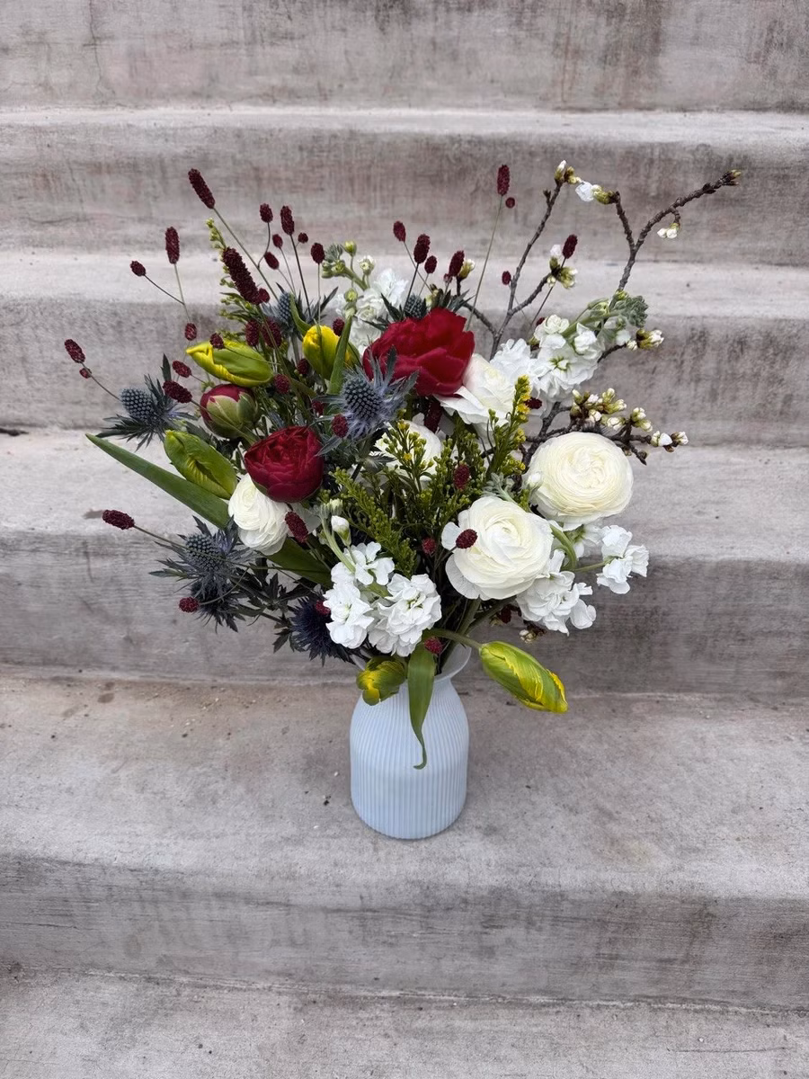 Capitol Hill Crimson Contrast - Shop Capitol Hill Crimson Contrast, a premium Bouquet from Tempo Lazer Flowers Studio. | Tempo Lazer Flowers Studio, Washington DC florist