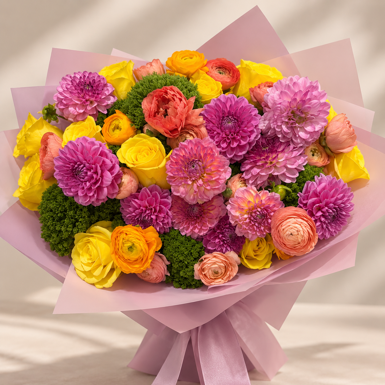 Vibrant Dahlia Bouquet - Shop Vibrant Dahlia Bouquet, a premium Bouquet from Tempo Lazer Flowers Studio. | Tempo Lazer Flowers Studio, Washington DC florist
