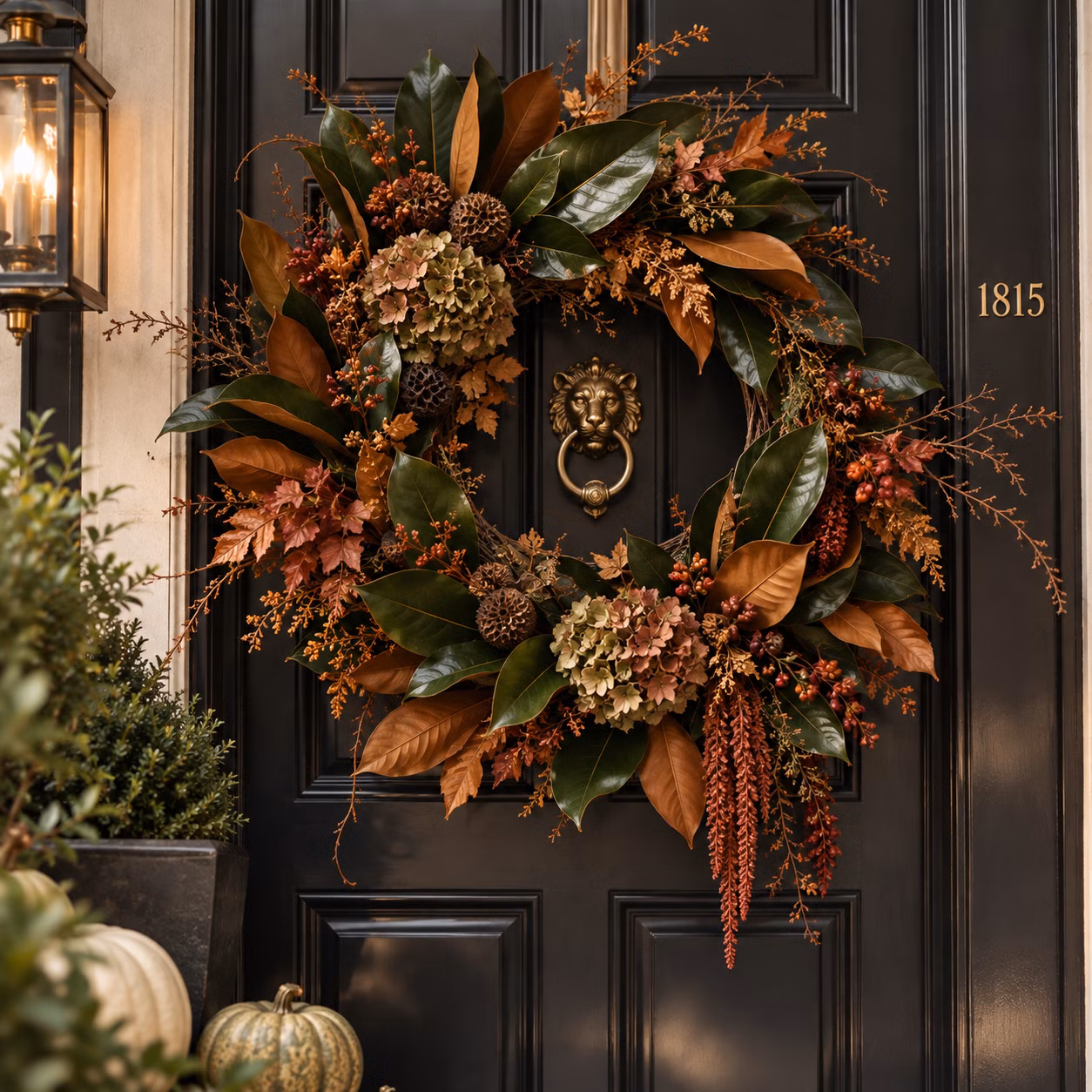 Luxury Autumn Door Decor - Shop Luxury Autumn Door Decor, a premium Arrangement from Tempo Lazer Flowers Studio. | Tempo Lazer Flowers Studio, Washington DC florist