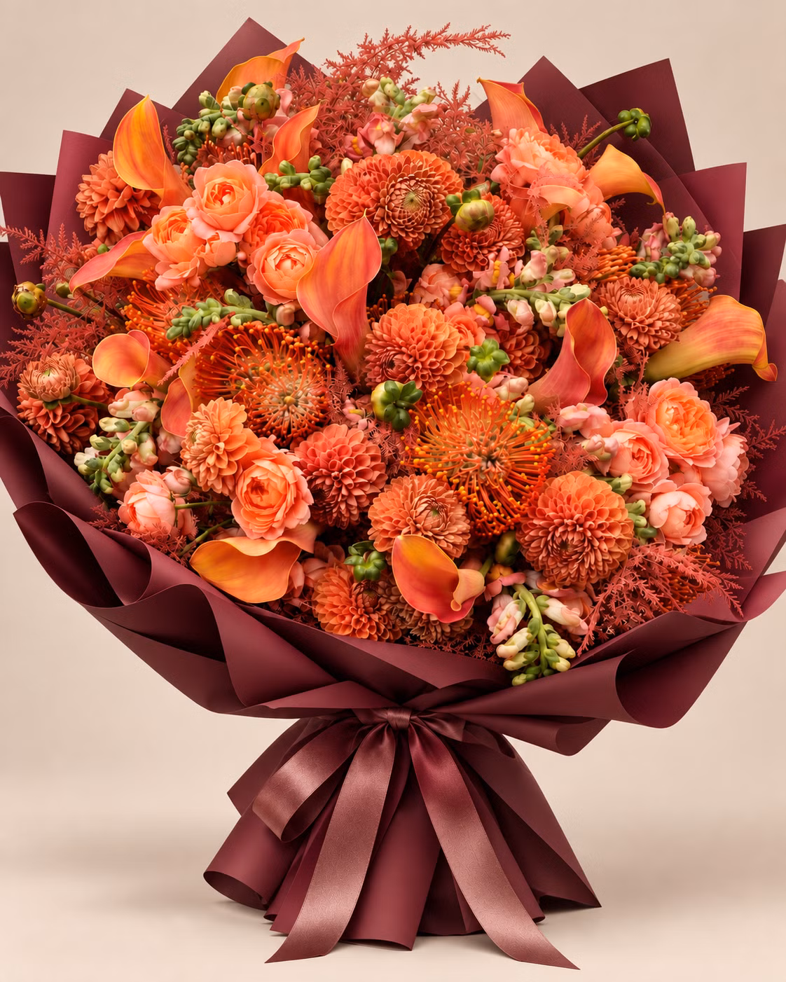 Spiced Apricot — Luxury Fall Flower Bouquet by Tempo Lazer Flowers
