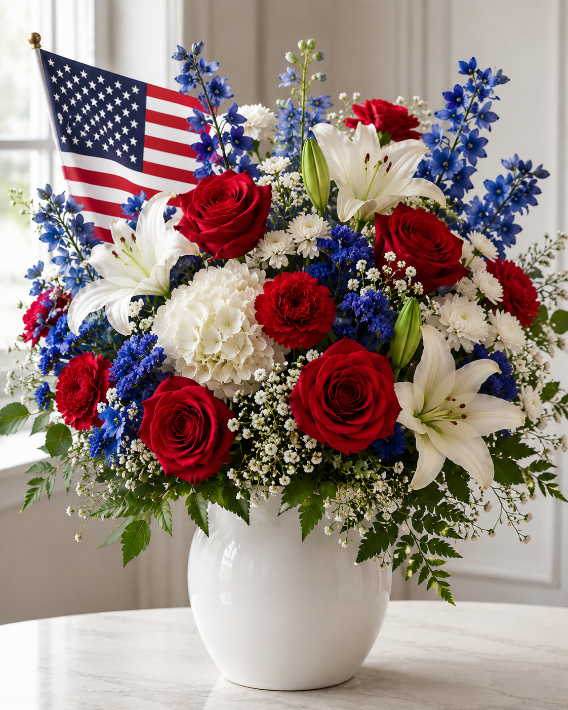 Liberty Luxe Vase Arrangement 🇺🇸 - Liberty Luxe Vase Arrangement 🇺🇸: Композиція · Tempo Lazer Flowers Studio. | Tempo Lazer Flowers Studio, Washington DC florist