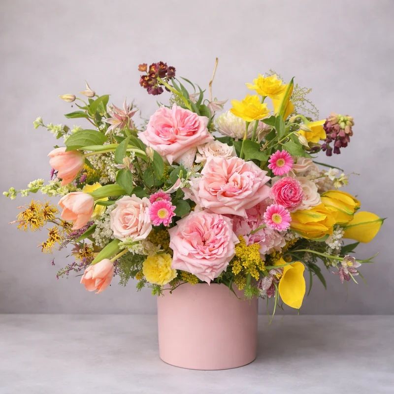 Logan Circle Blush Garden - luxury floral arrangement for delivery in Washington DC | Tempo Lazer Flowers Studio, Washington DC florist