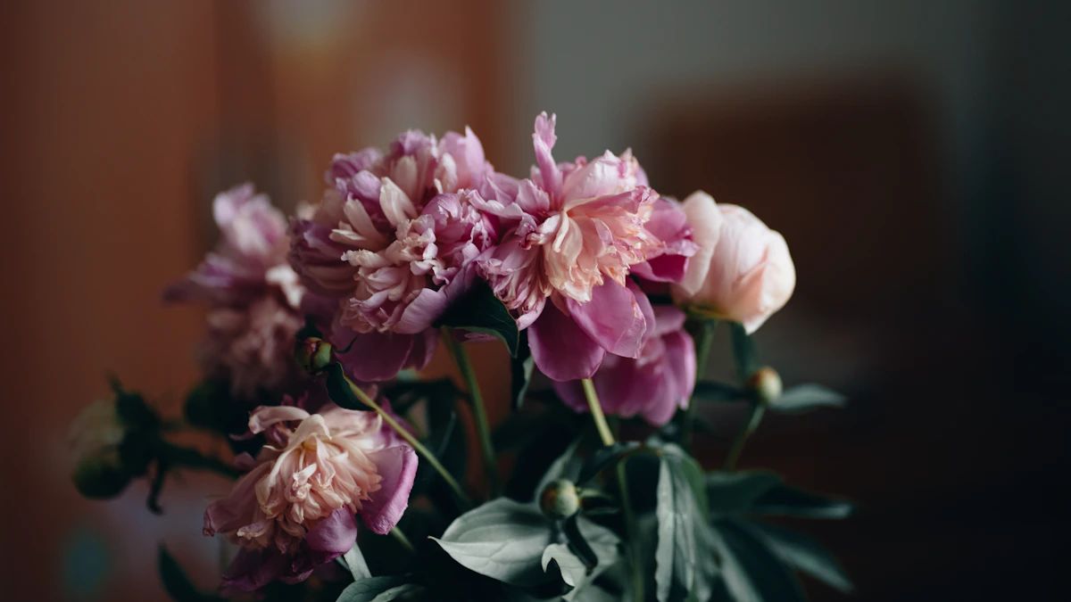 Peony and Eucalyptus Arrangement