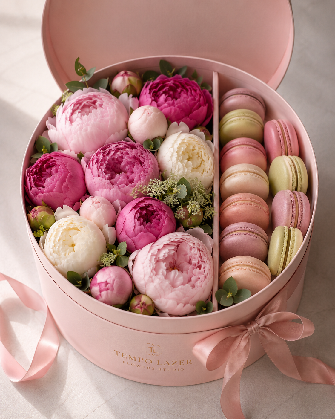 Soft Pink Peony Box - Shop Soft Pink Peony Box, a premium Blooming Box from Tempo Lazer Flowers Studio. | Tempo Lazer Flowers Studio, Washington DC florist