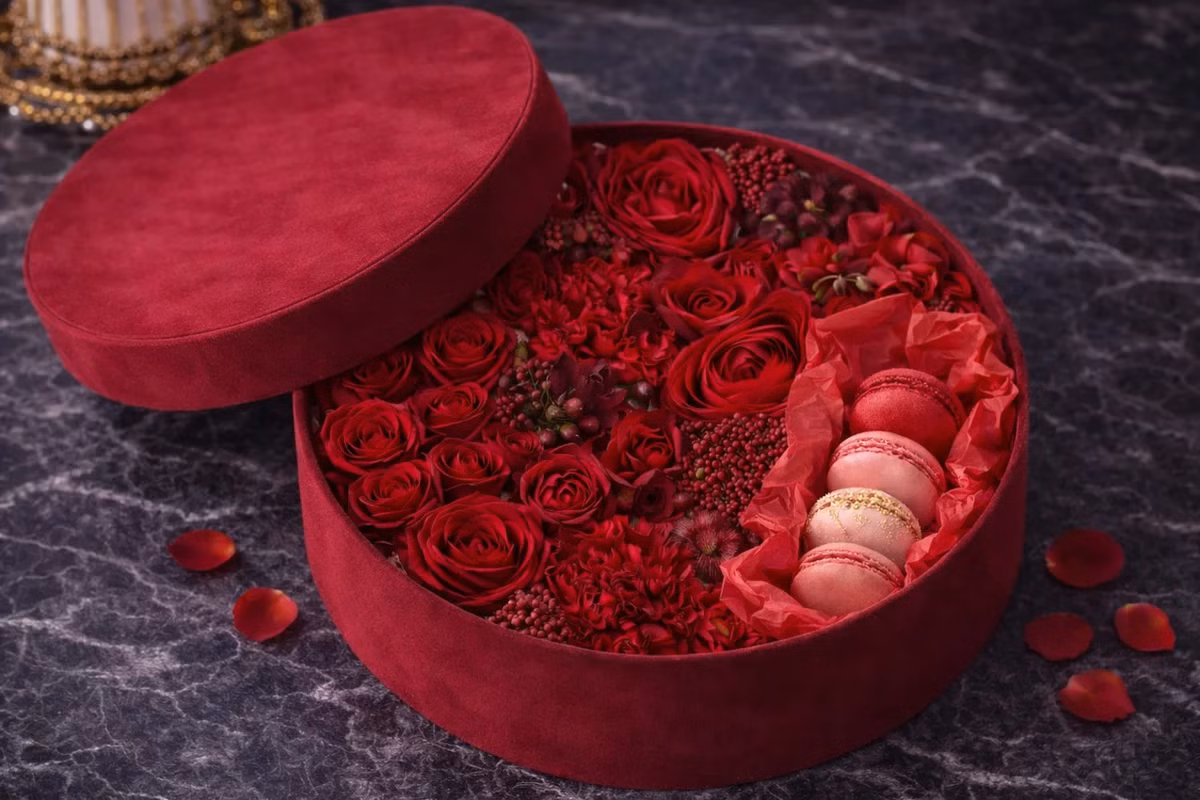 The Classic Red - Shop The Classic Red, a premium Blooming Box from Tempo Lazer Flowers Studio. | Tempo Lazer Flowers Studio, Washington DC florist