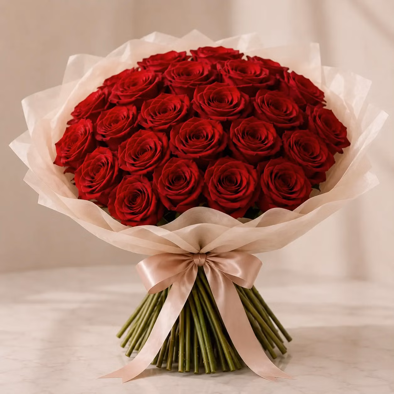 Two Dozen Red Roses - Shop Two Dozen Red Roses, a premium Fresh Stems from Tempo Lazer Flowers Studio. | Tempo Lazer Flowers Studio, Washington DC florist